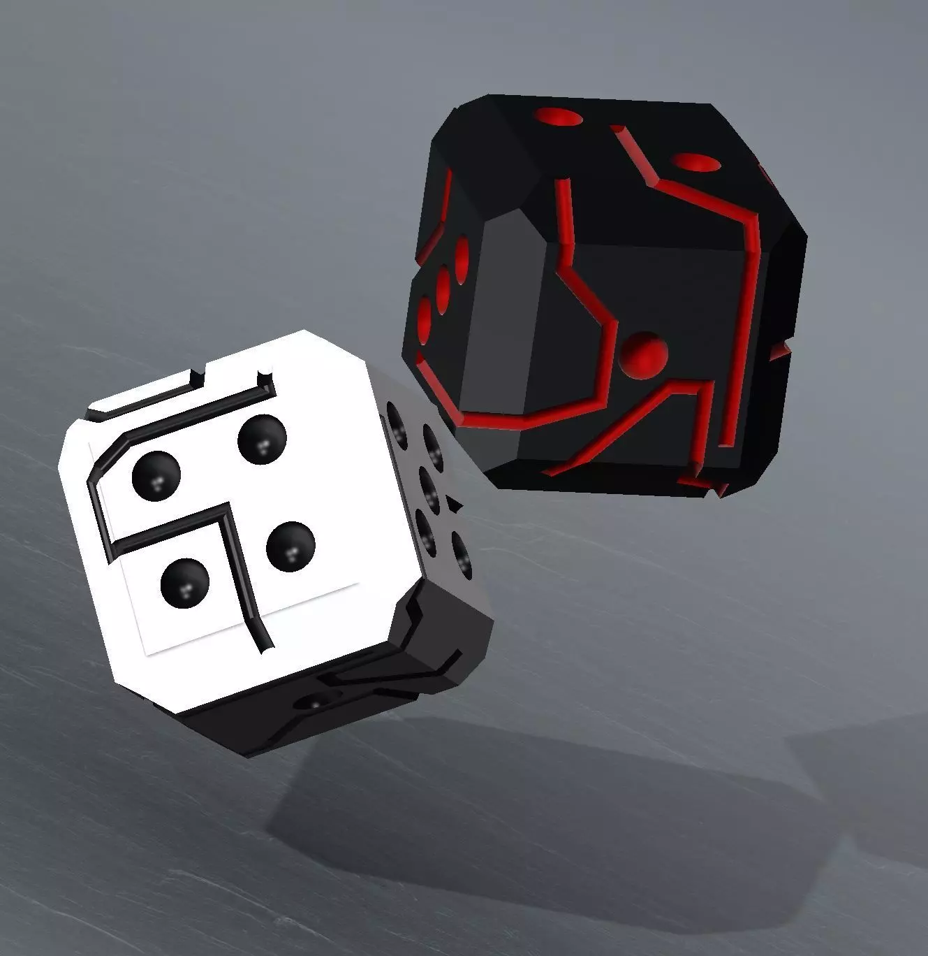 BLACK AND WHITE DICE 3D print model_0