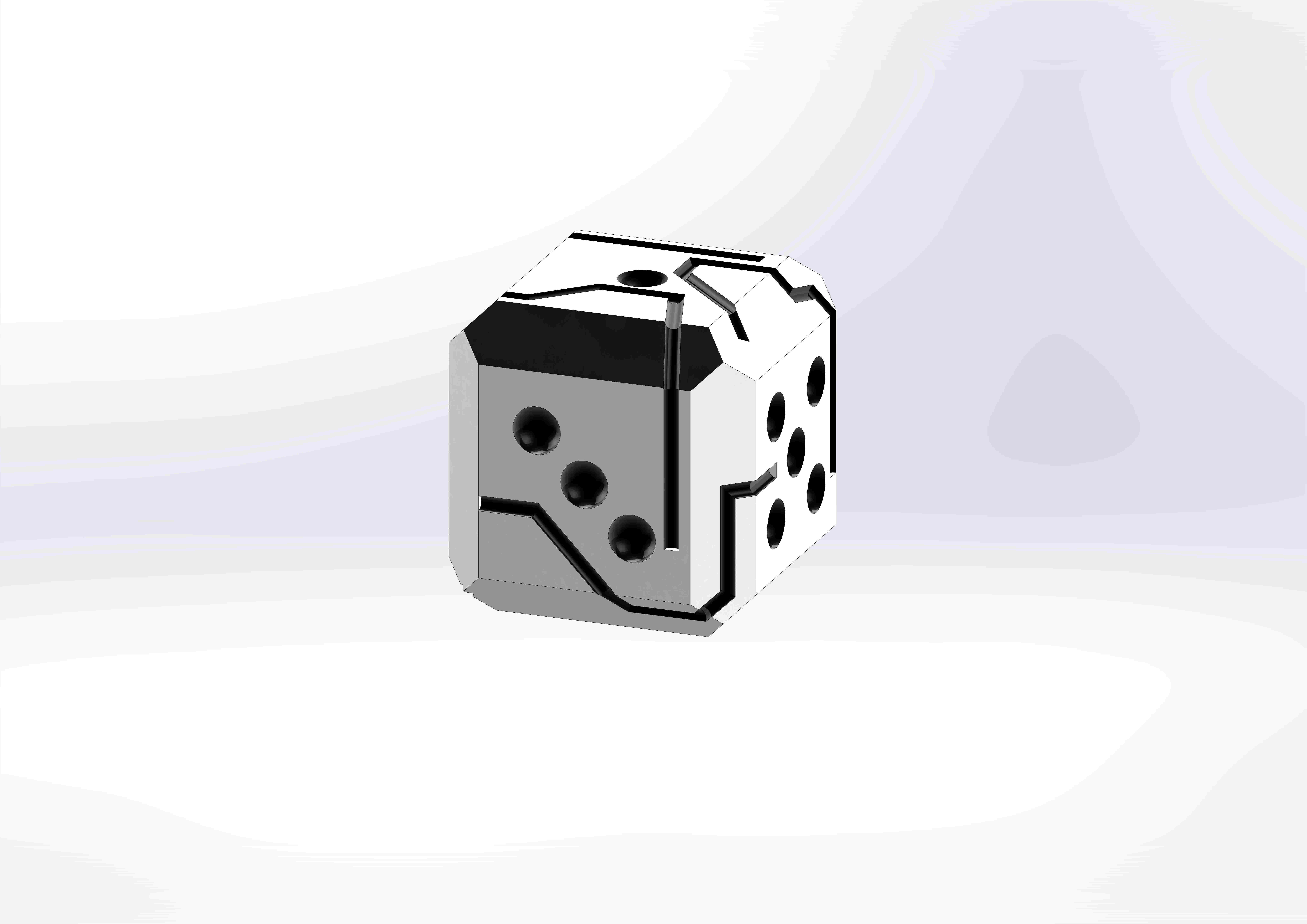 BLACK AND WHITE DICE 3D print model_3