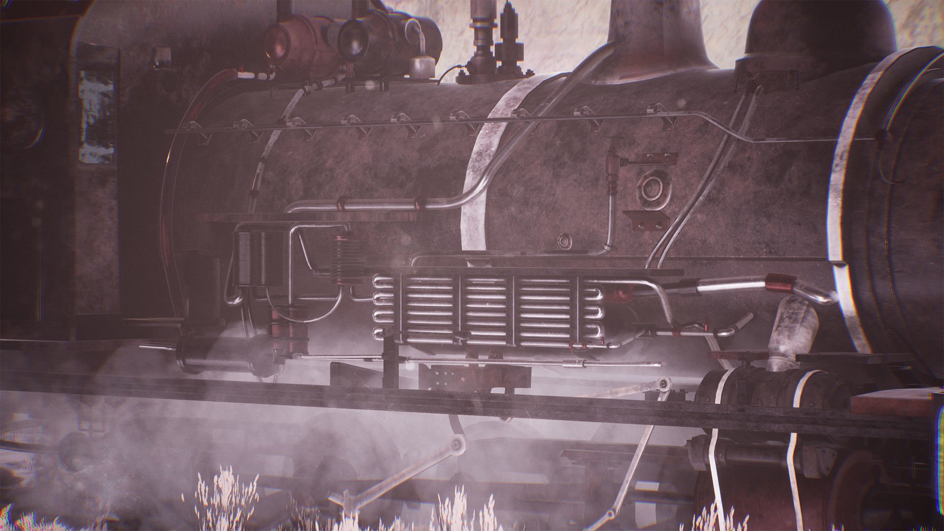 Modular Locomotive 61 Assets Low-poly 3D model_11