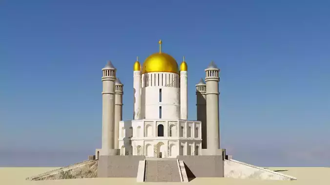 Temple complex of marble and stone and gold
