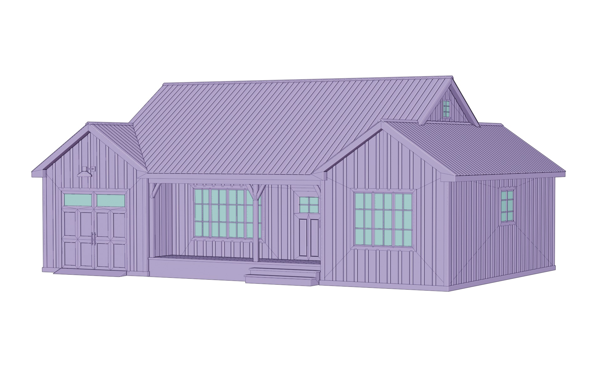 Classic American Country Houses Set 3D Model Collection_3