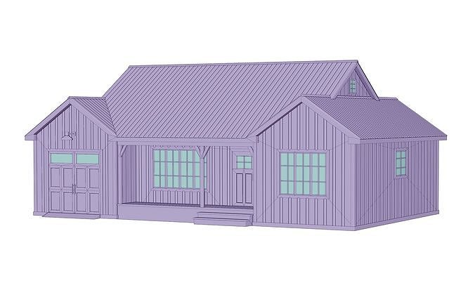 Classic American Country Houses Set 3D Model Pack 4
