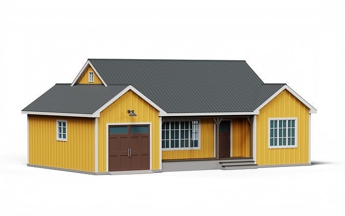 Classic American Country Houses Set 3D Model Pack 3