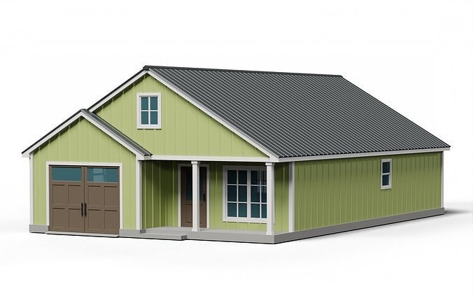 Classic American Country Houses Set 3D Model Pack 6
