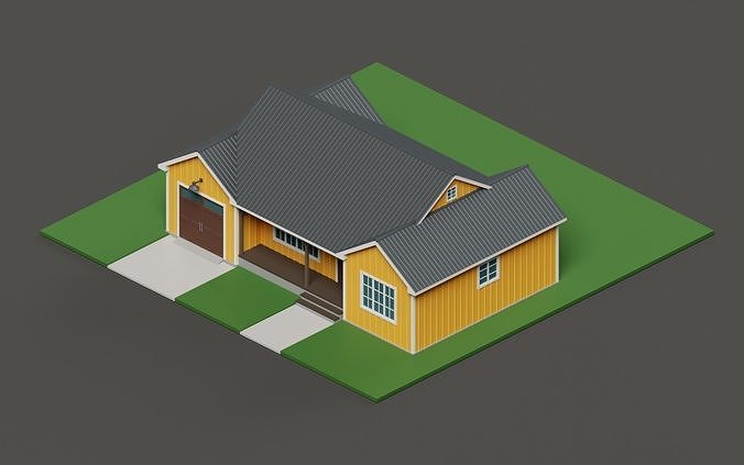 Classic American Country Houses Set 3D Model Pack 5