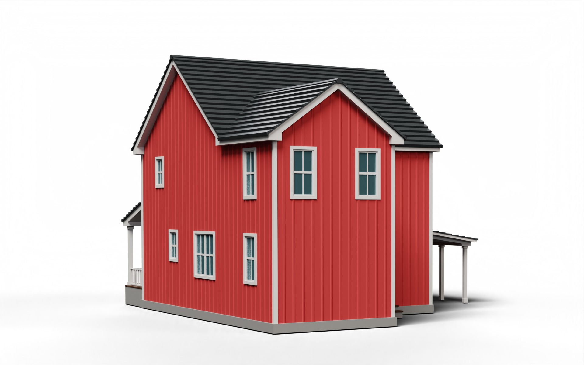 Classic American Country Houses Set 3D Model Collection_10