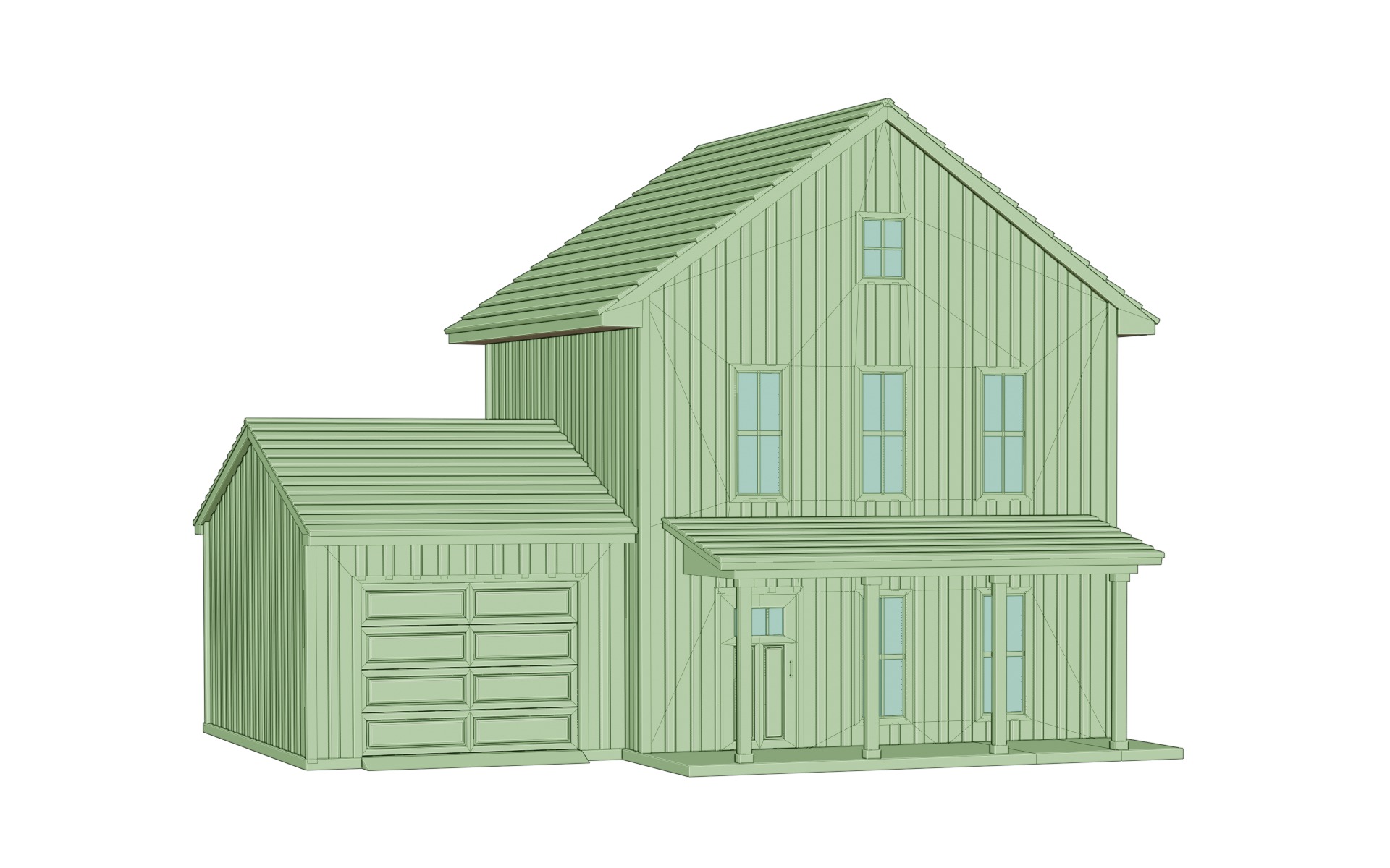 Classic American Country Houses Set 3D Model Collection_14