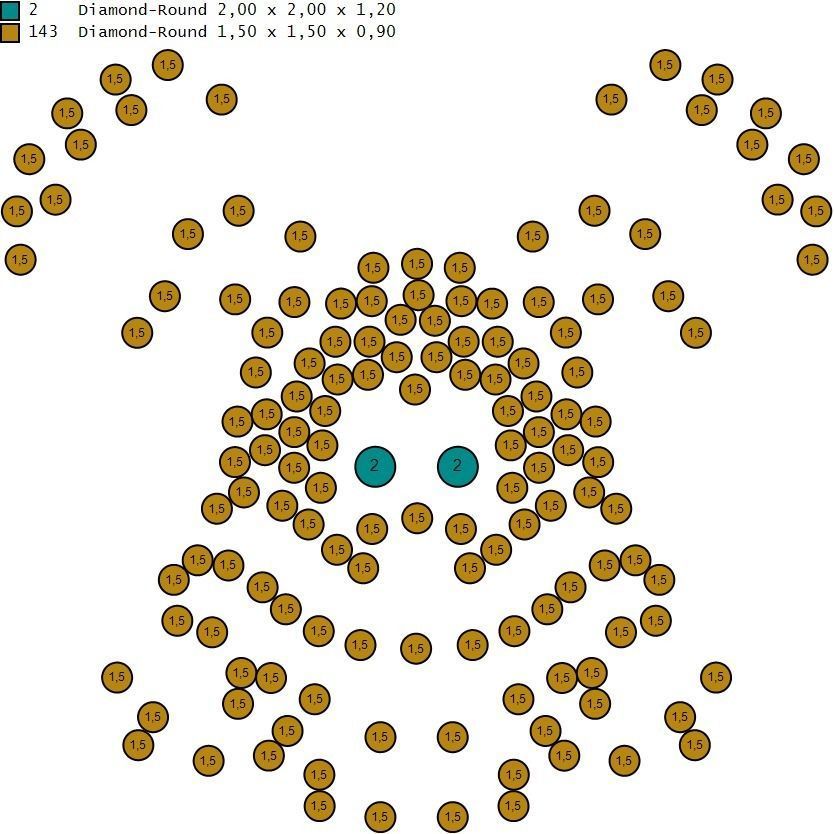 mickey face with stones 3D print model_8