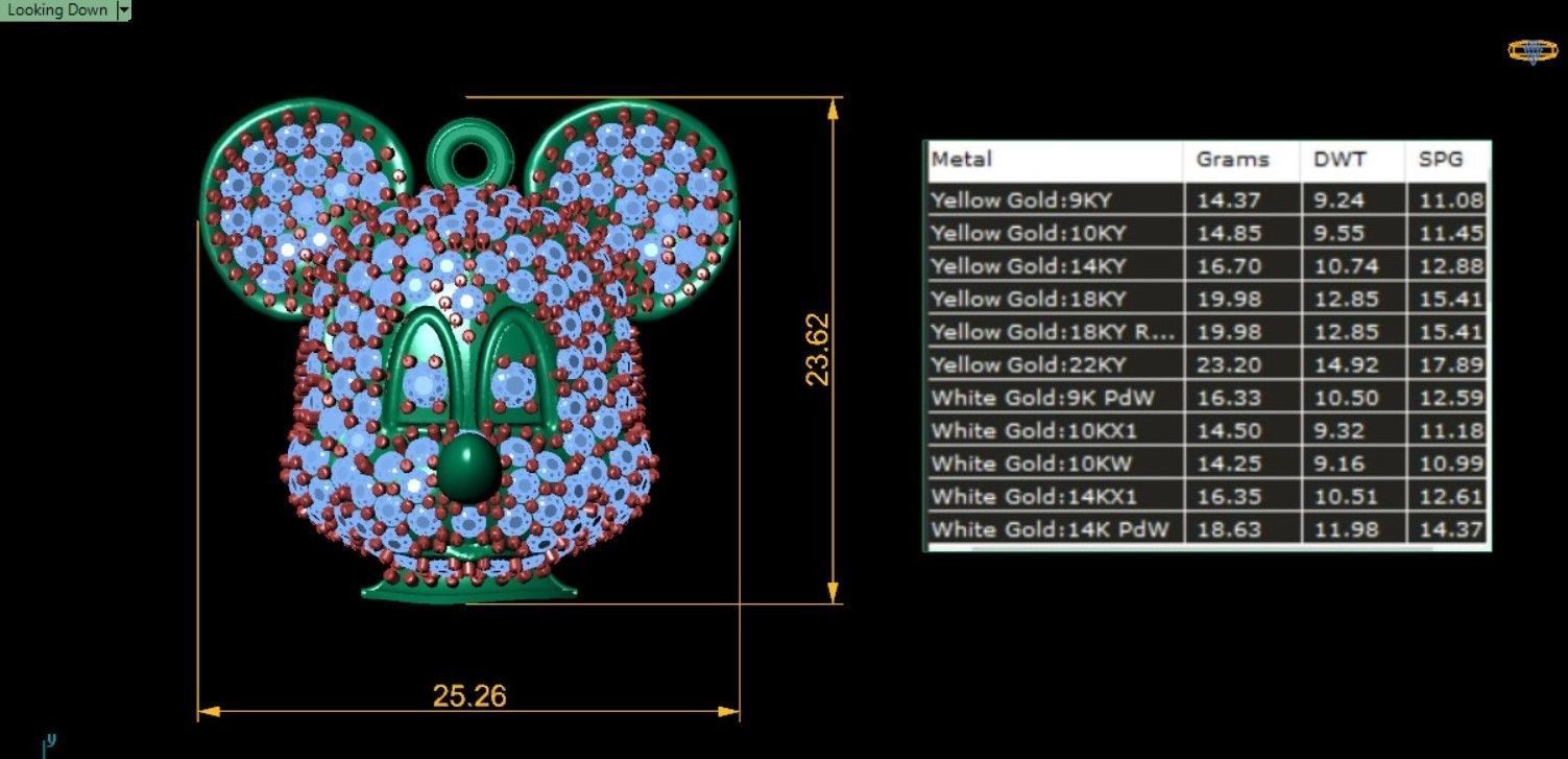 mickey face with stones 3D print model_7