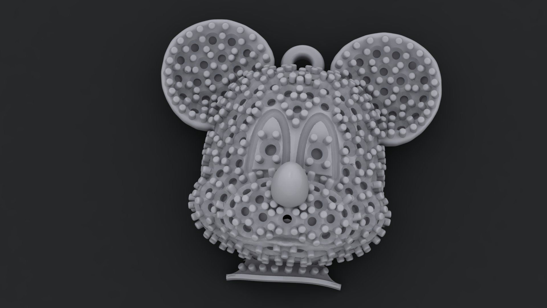 mickey face with stones 3D print model_4
