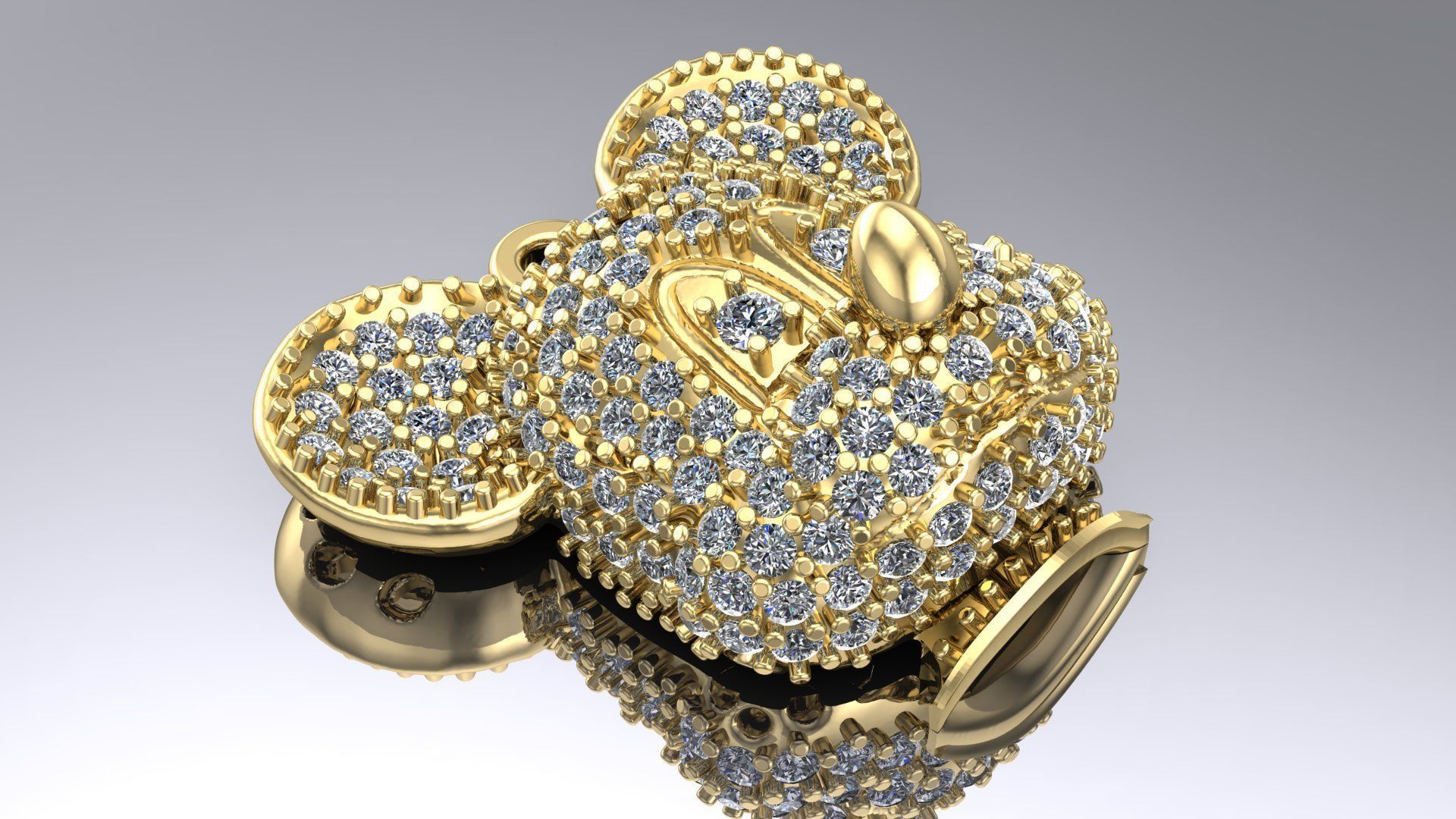 mickey face with stones 3D print model_1