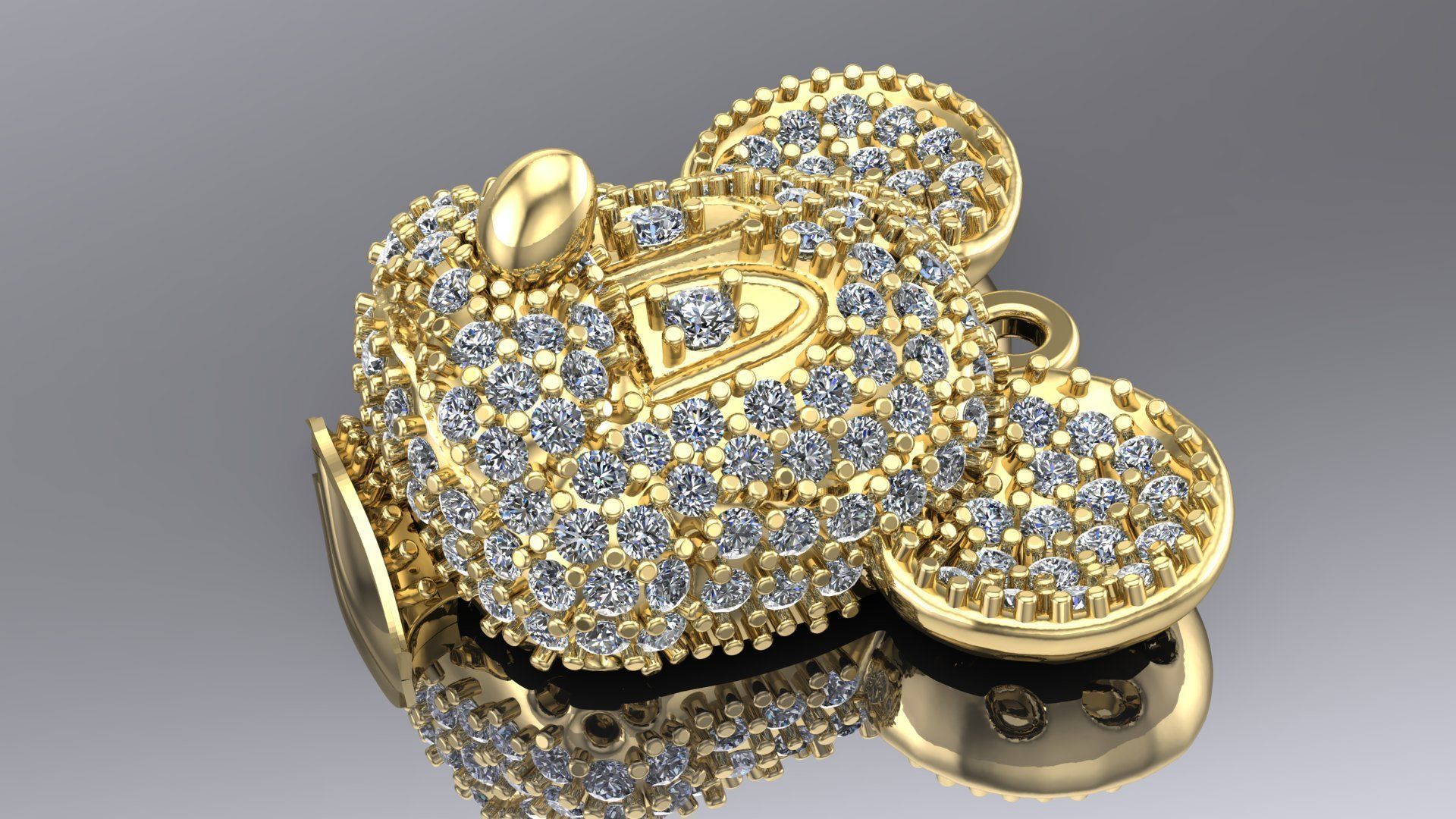 mickey face with stones 3D print model_2