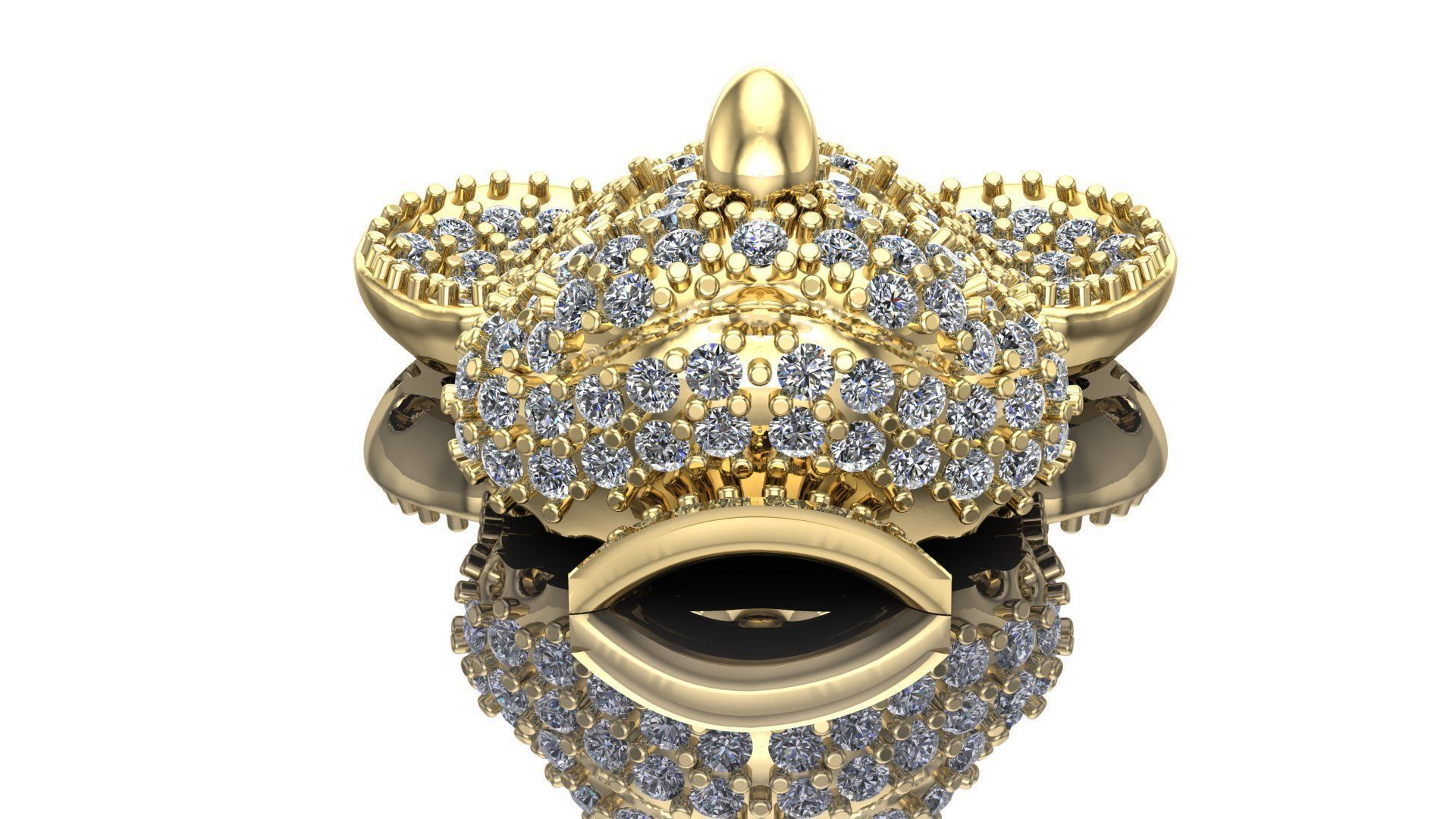 mickey face with stones 3D print model_3