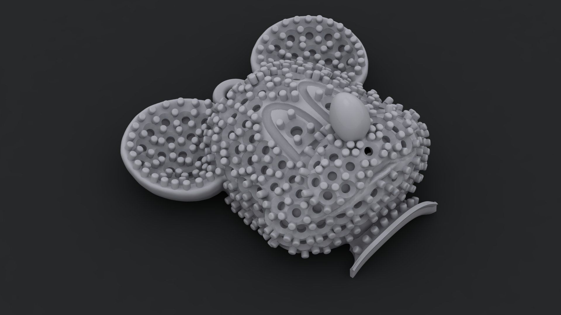 mickey face with stones 3D print model_5