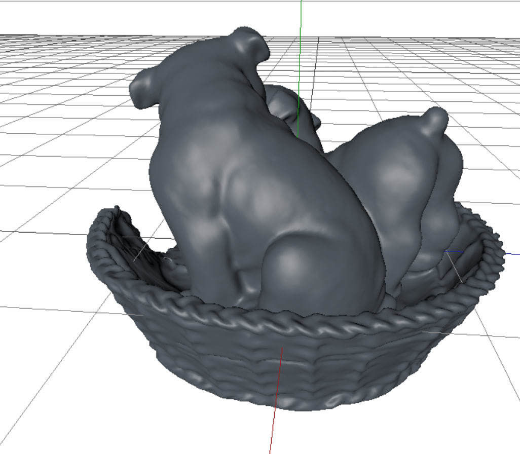 Two Dogs Statue 3D model_8