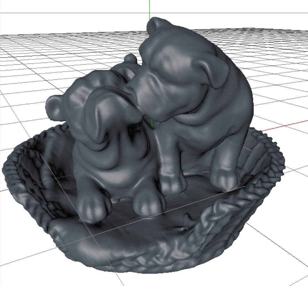 Two Dogs Statue 3D model_7