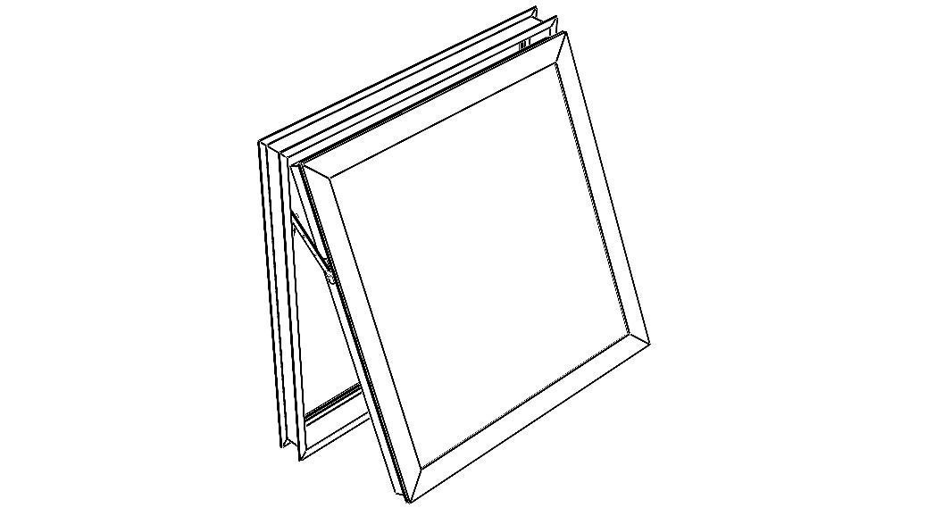 Casement Window- Top Hung 3D model_2