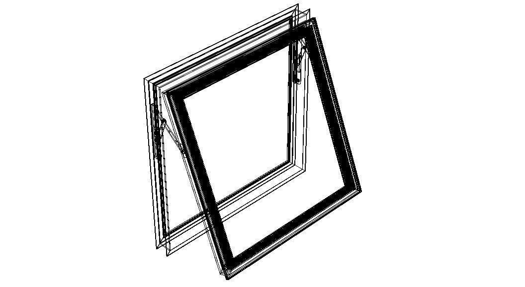 Casement Window- Top Hung 3D model_4
