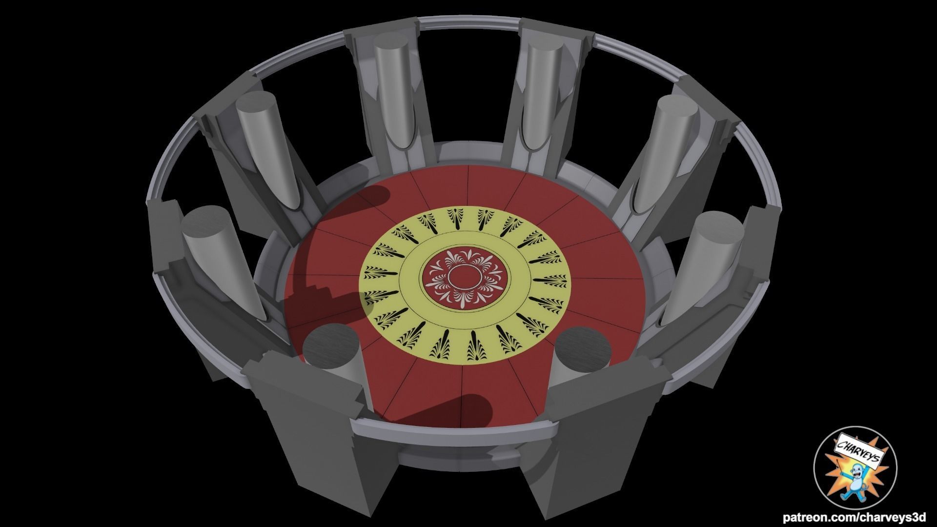 Star Wars Jedi Council Chamber Diorama for action figures 3D print model_4