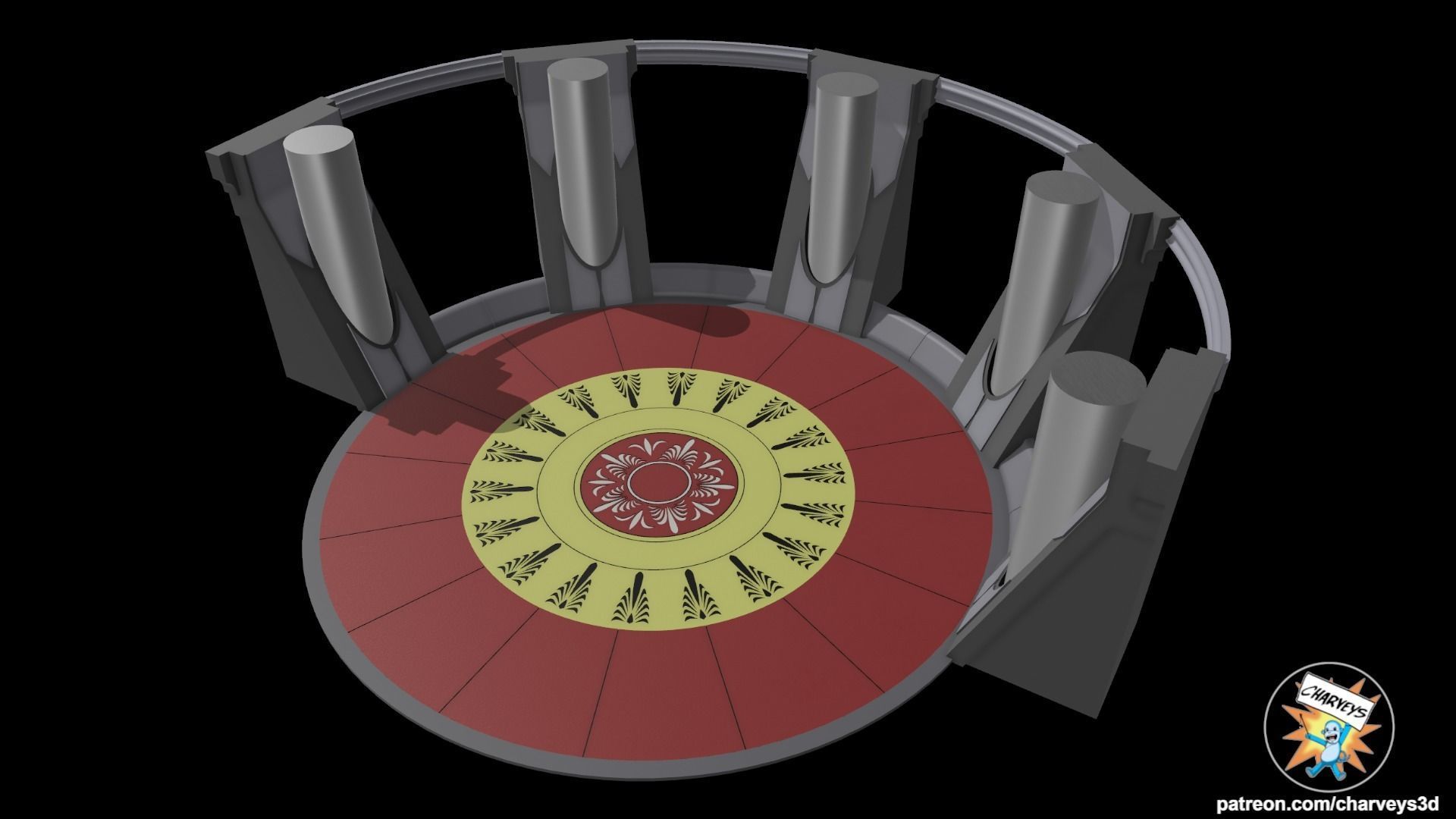 Star Wars Jedi Council Chamber Diorama for action figures 3D print model_9