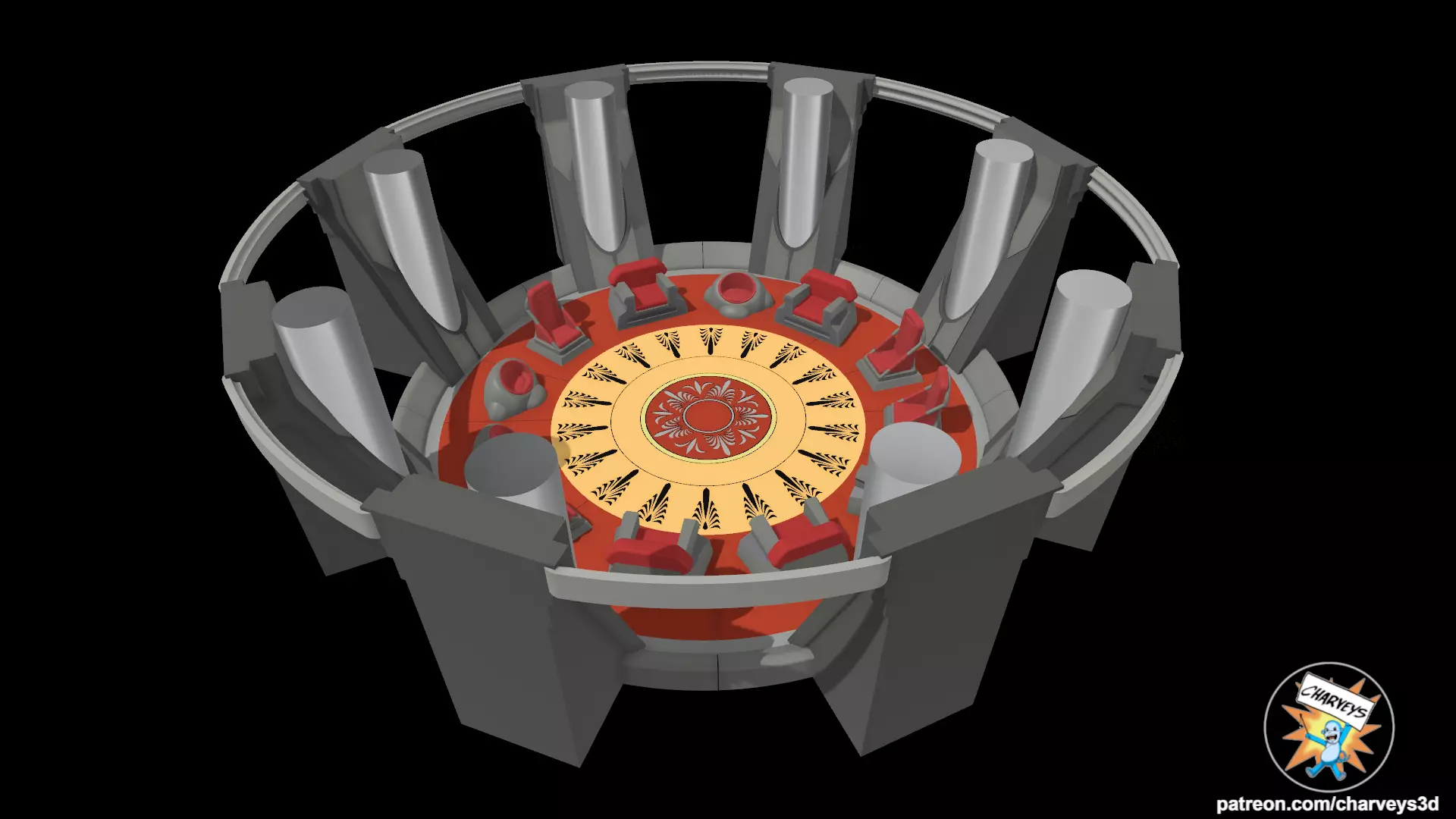 Star Wars Jedi Council Chamber Diorama for action figures 3D print model_0