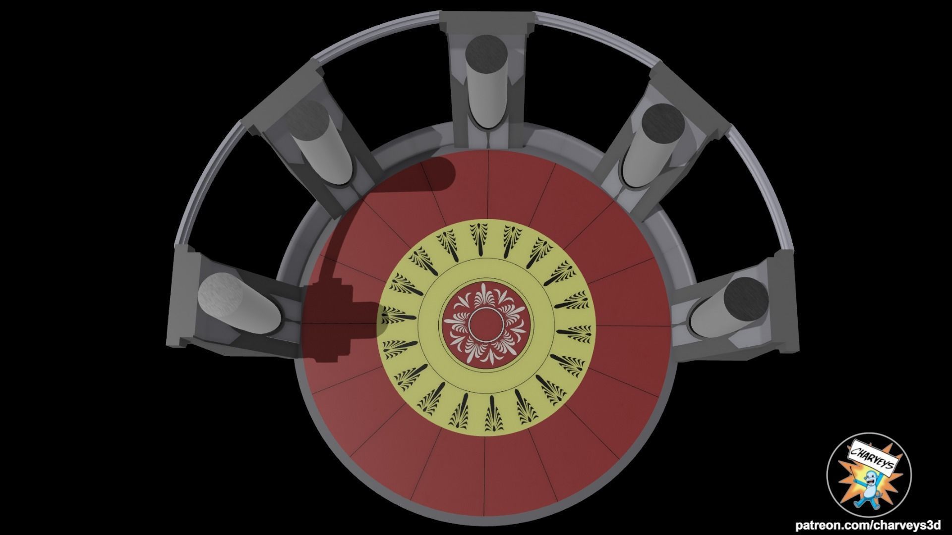 Star Wars Jedi Council Chamber Diorama for action figures 3D print model_8