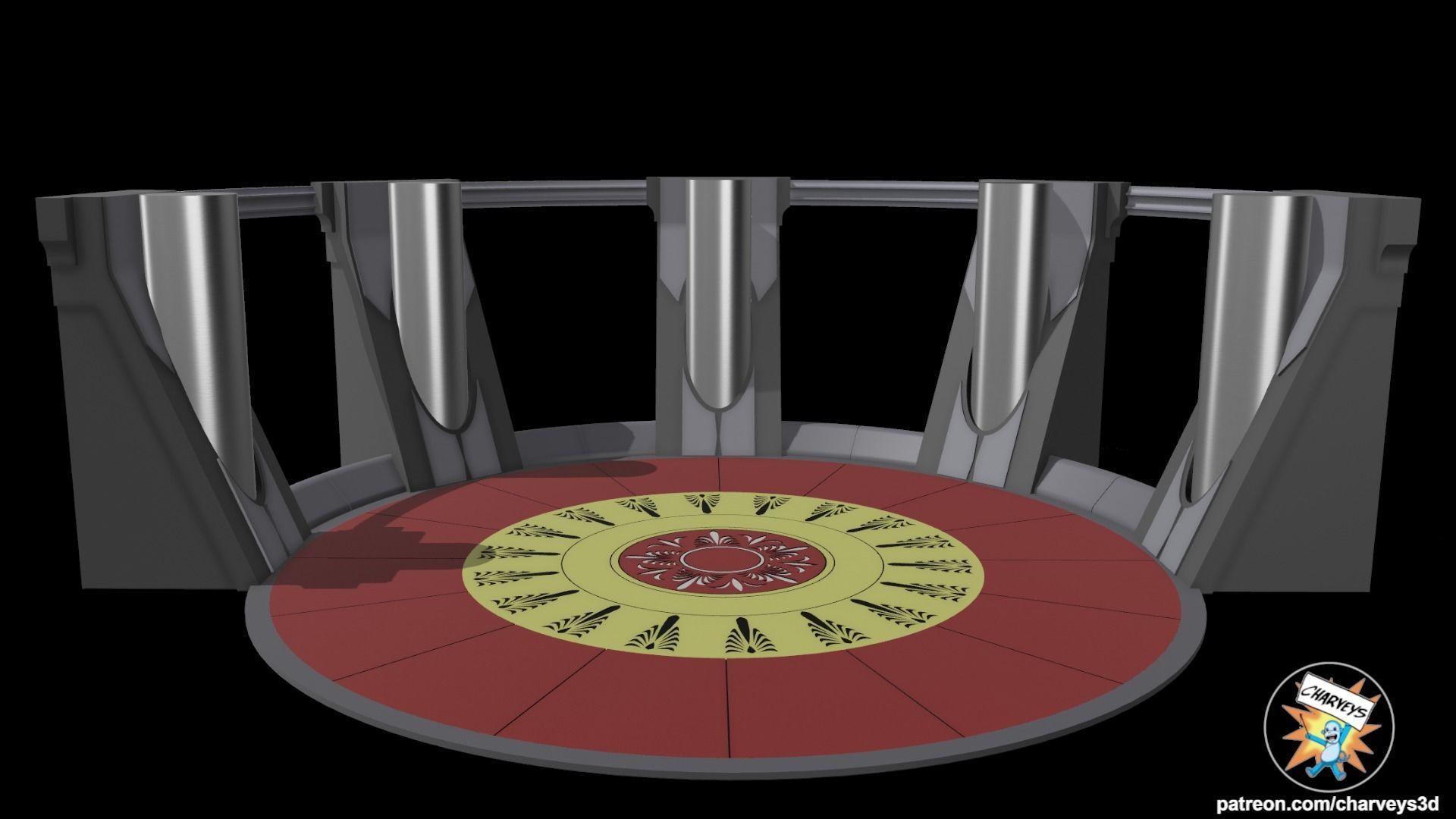 Star Wars Jedi Council Chamber Diorama for action figures 3D print model_6