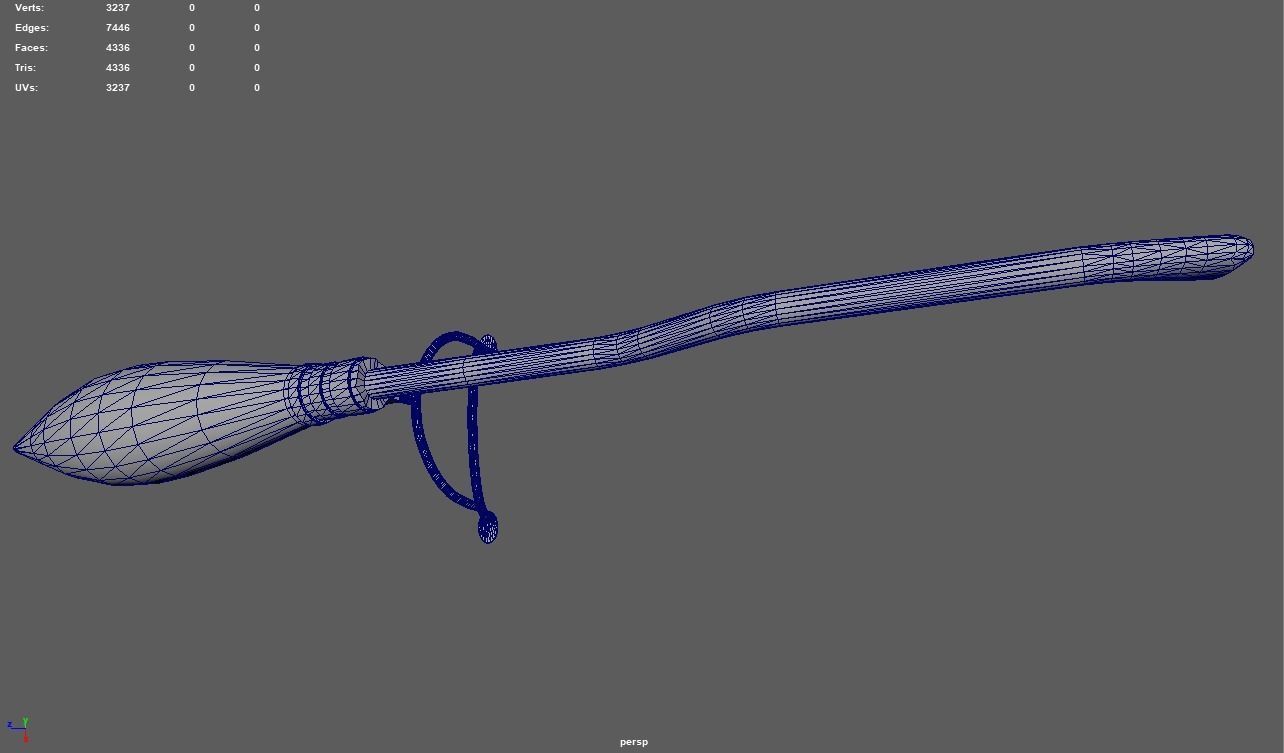 Nimbus 2000 Harry Potter Low-poly 3D model_8