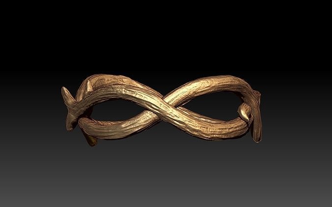 WOODEN STYLE ETERNITY RING 3D print model