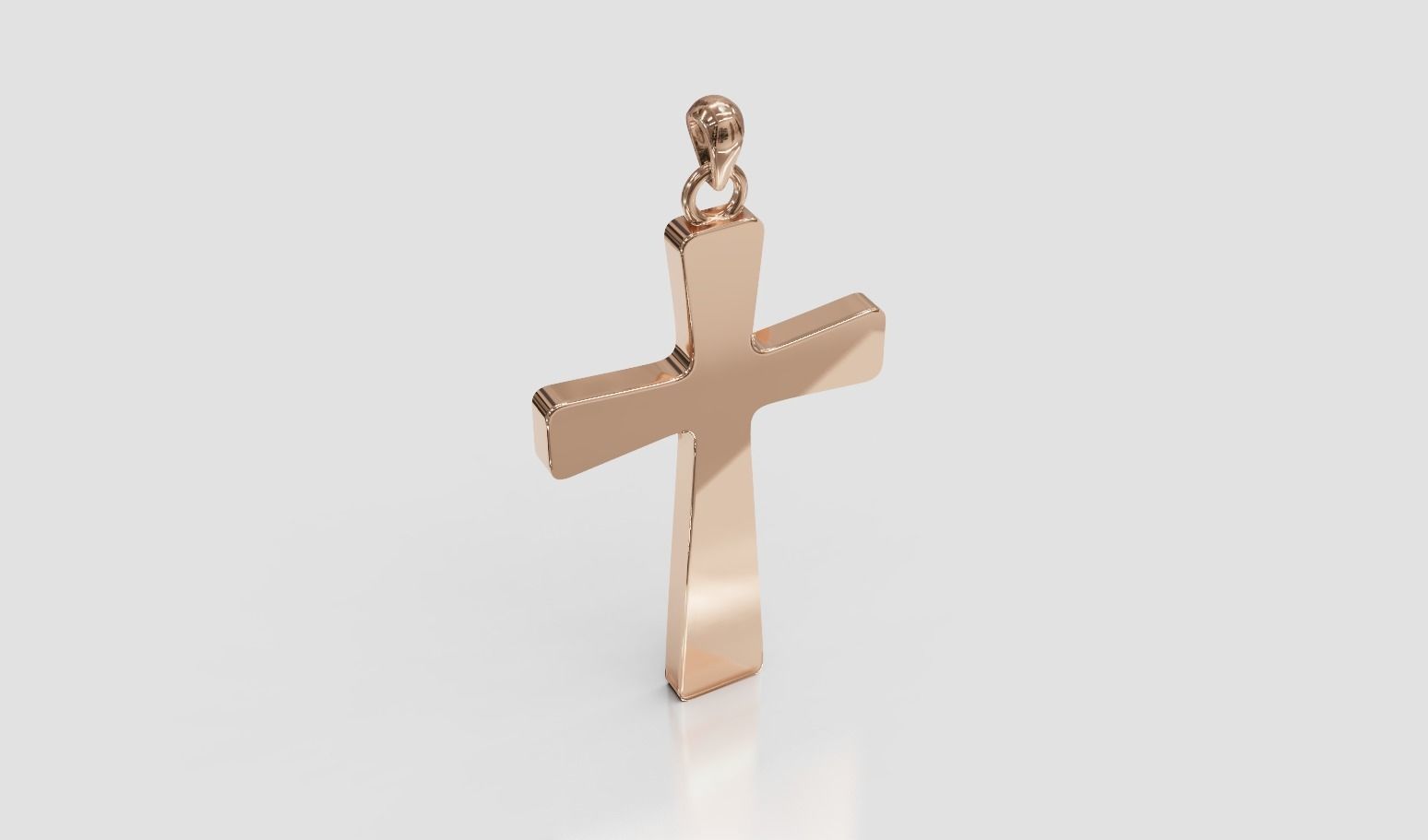 Cross pendant minimalist 3D print model_9