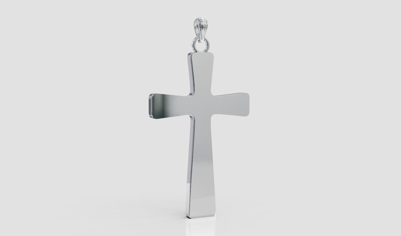Cross pendant minimalist 3D print model_5