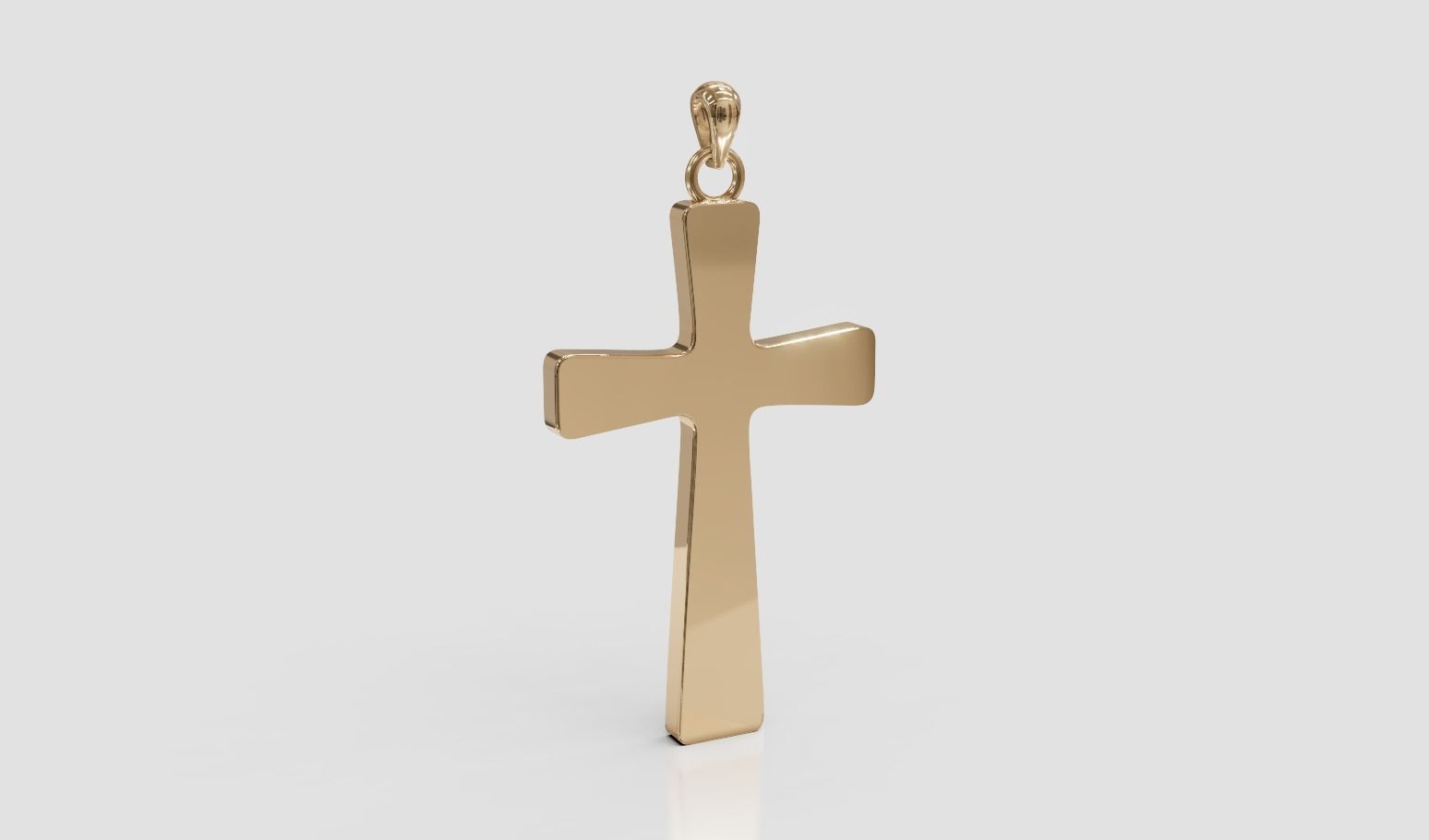 Cross pendant minimalist 3D print model_1