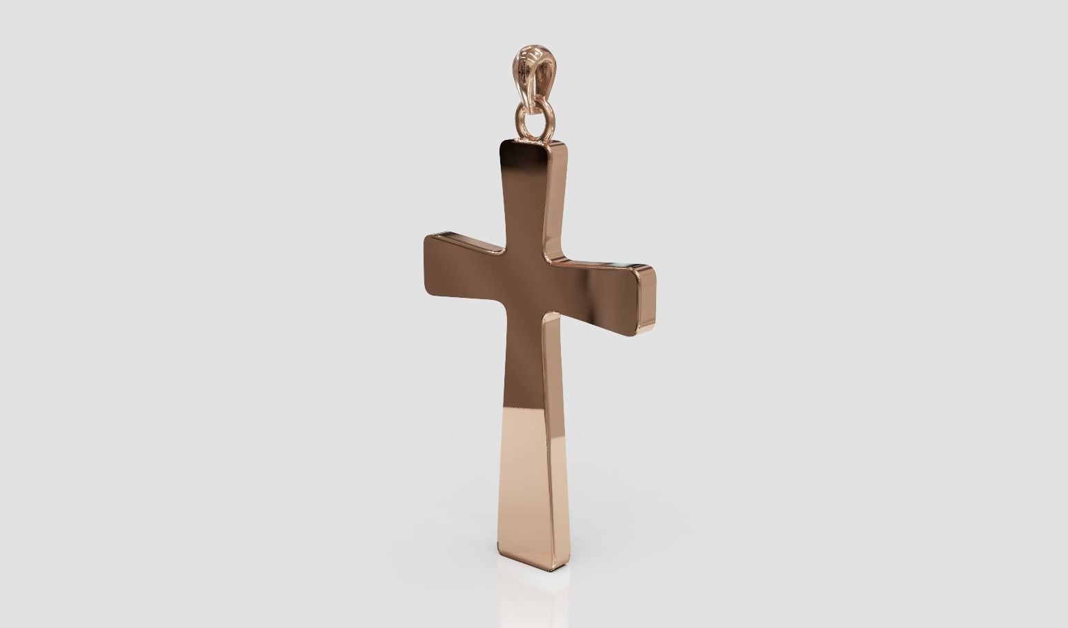 Cross pendant minimalist 3D print model_7