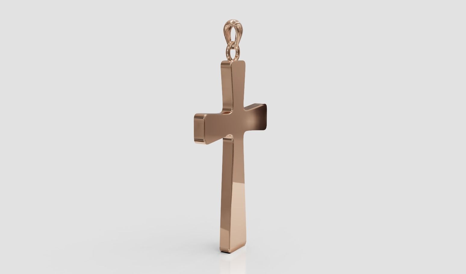 Cross pendant minimalist 3D print model_8