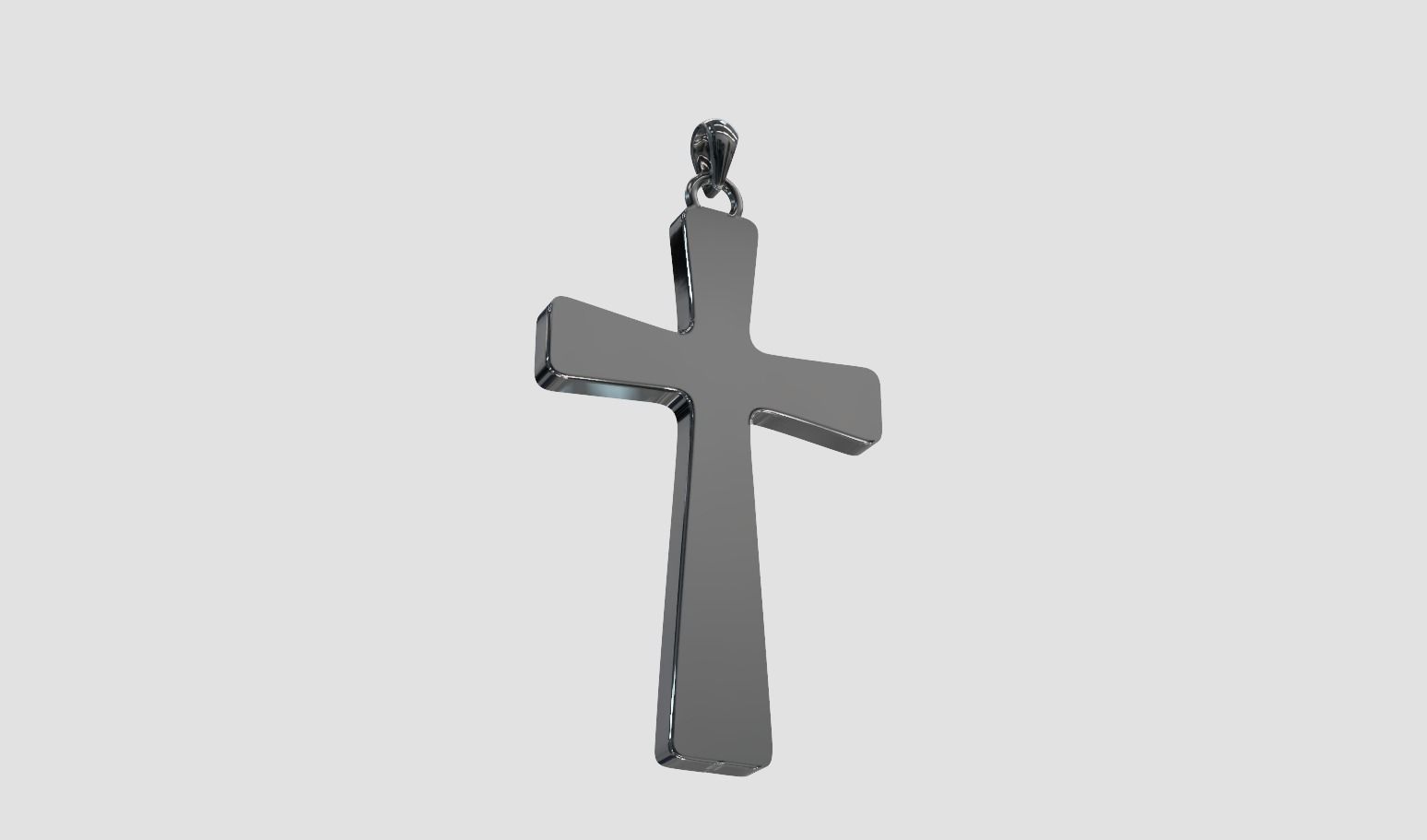Cross pendant minimalist 3D print model_10