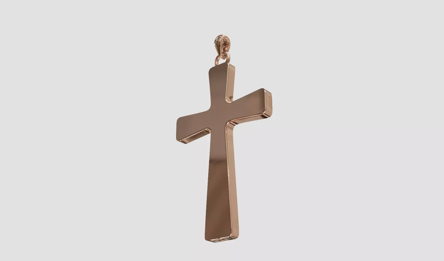 Cross pendant minimalist 3D print model_0