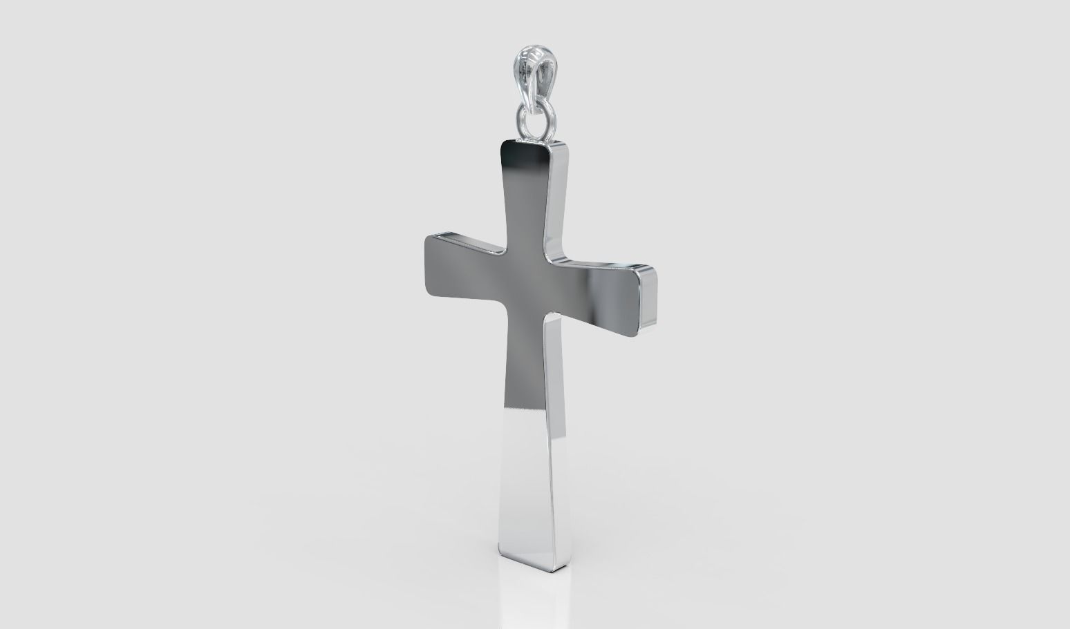 Cross pendant minimalist 3D print model_6