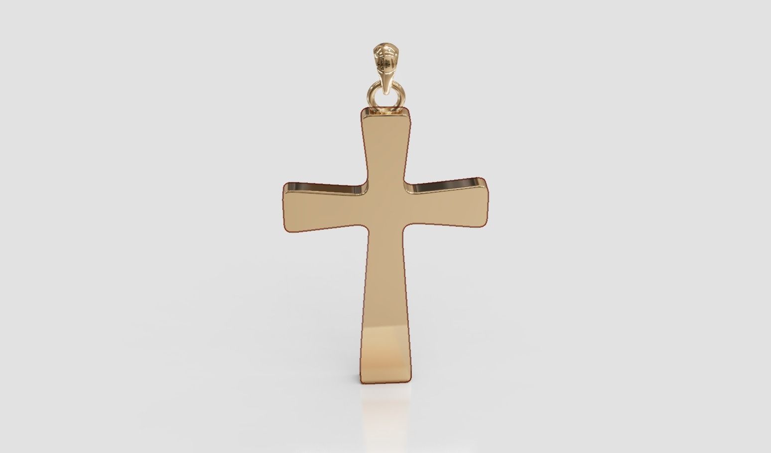 Cross pendant minimalist 3D print model_3