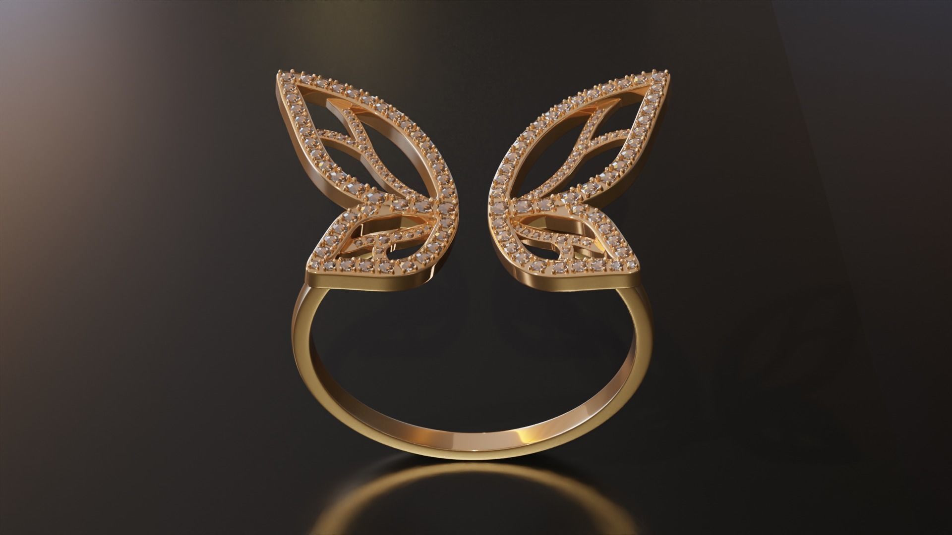Butterfly Ring 3D print model_2