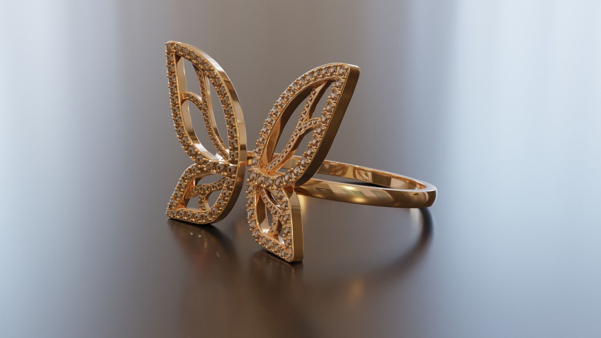 Butterfly Ring 3D print model_7