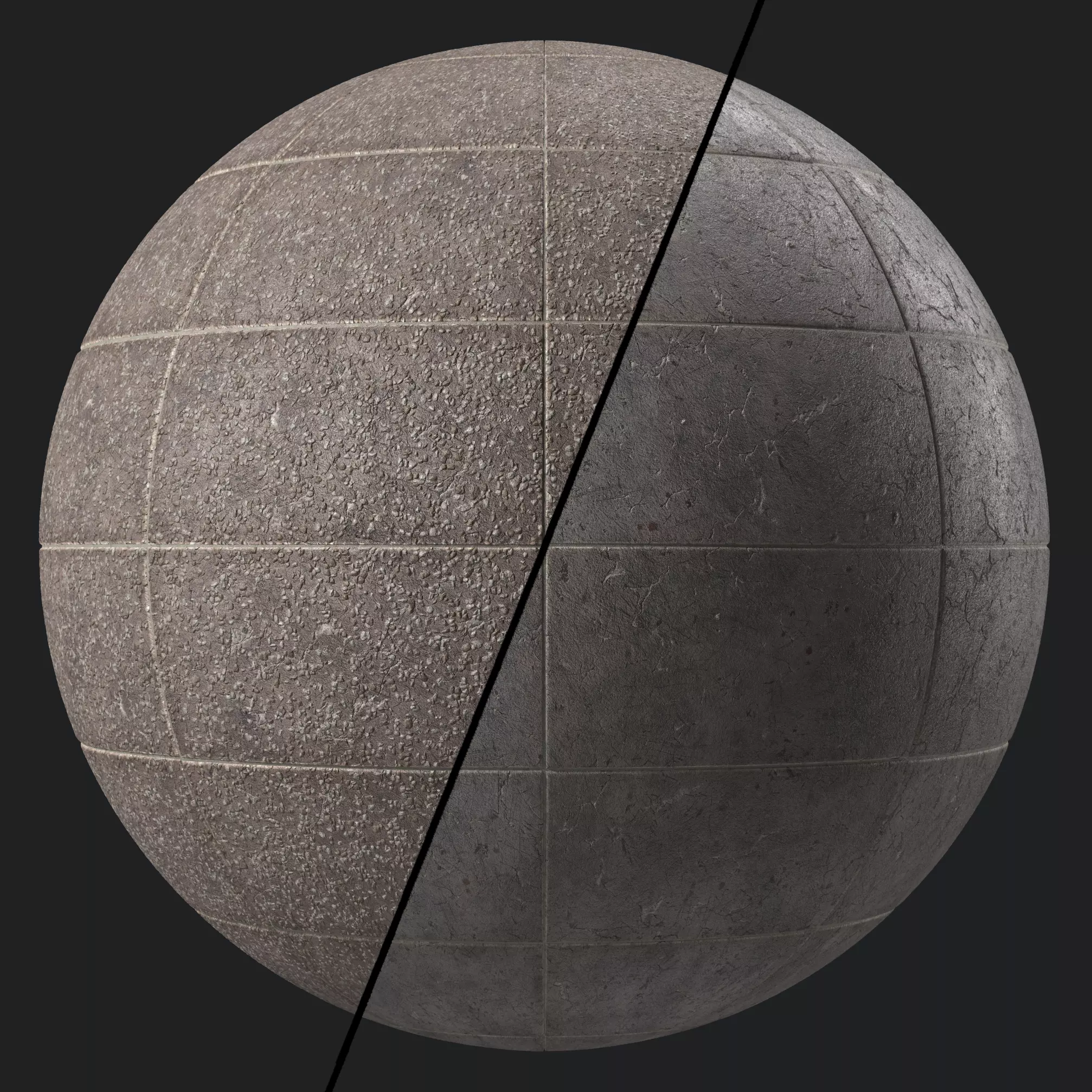 Tile Materials 31- Concrete Tiling By Gravel Sbsar Pbr Seamless Texture_0