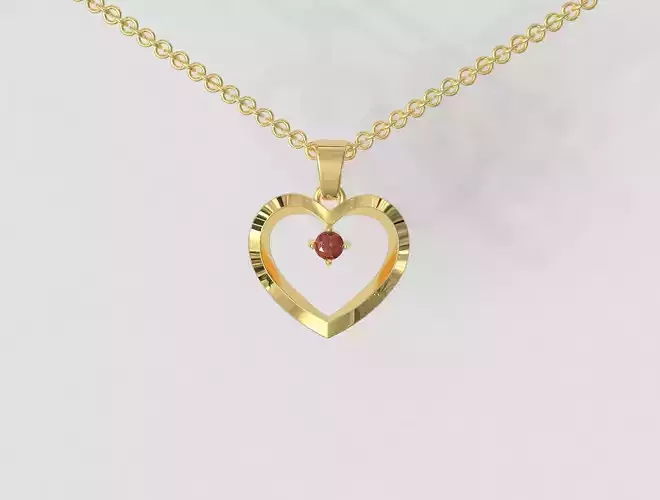 Heart Gem Pendant 3D print model