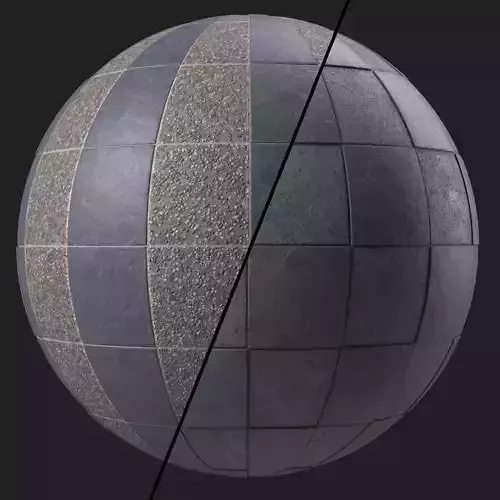 Tile Materials 32- Concrete Tiling By Gravel Sbsar Pbr Seamless