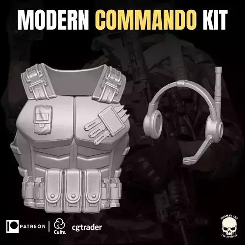 Modern Commando Kit 3D printable file for Action Figures