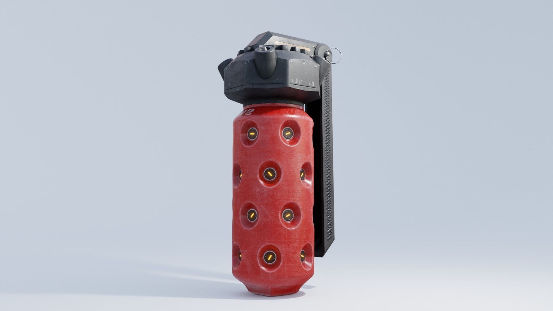 Sci-fi Flashbang Grenade 4K and 2K Textures Low-poly 3D model_8