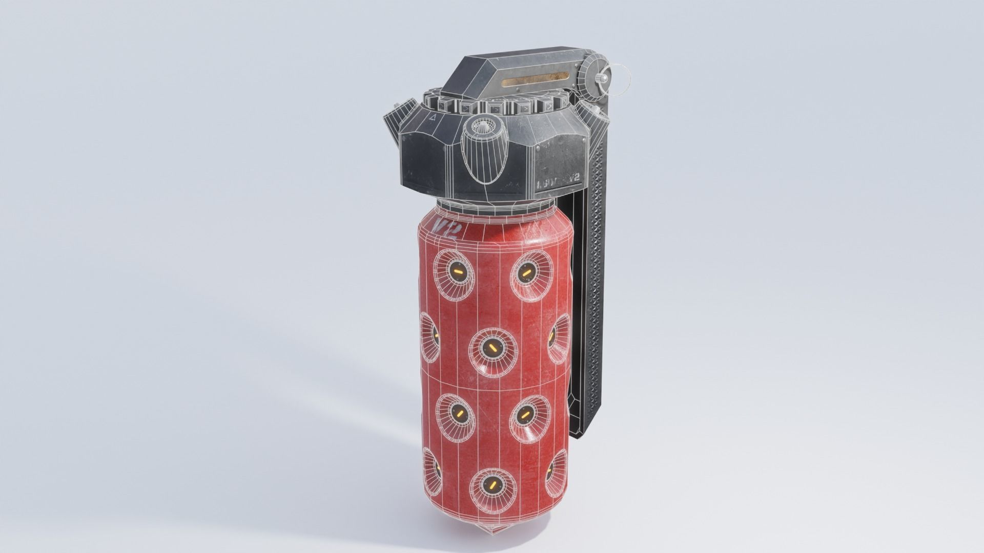 Sci-fi Flashbang Grenade 4K and 2K Textures Low-poly 3D model_3