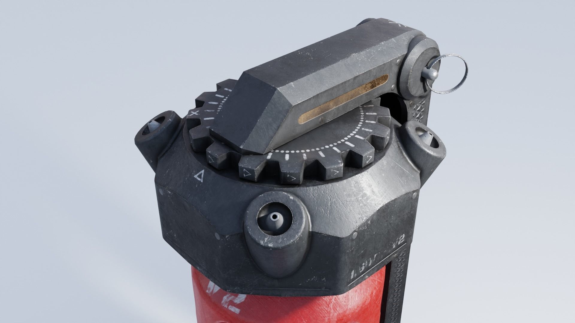 Sci-fi Flashbang Grenade 4K and 2K Textures Low-poly 3D model_6