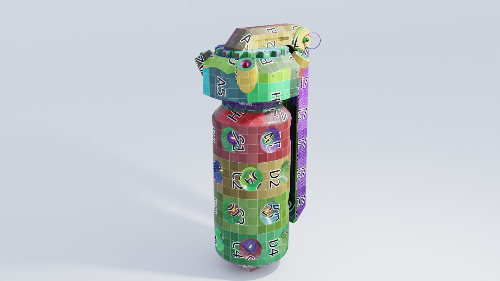 Sci-fi Flashbang Grenade 4K and 2K Textures Low-poly 3D model_5