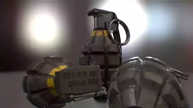 MK2 HandGrenade GameReady Low-poly 3D model