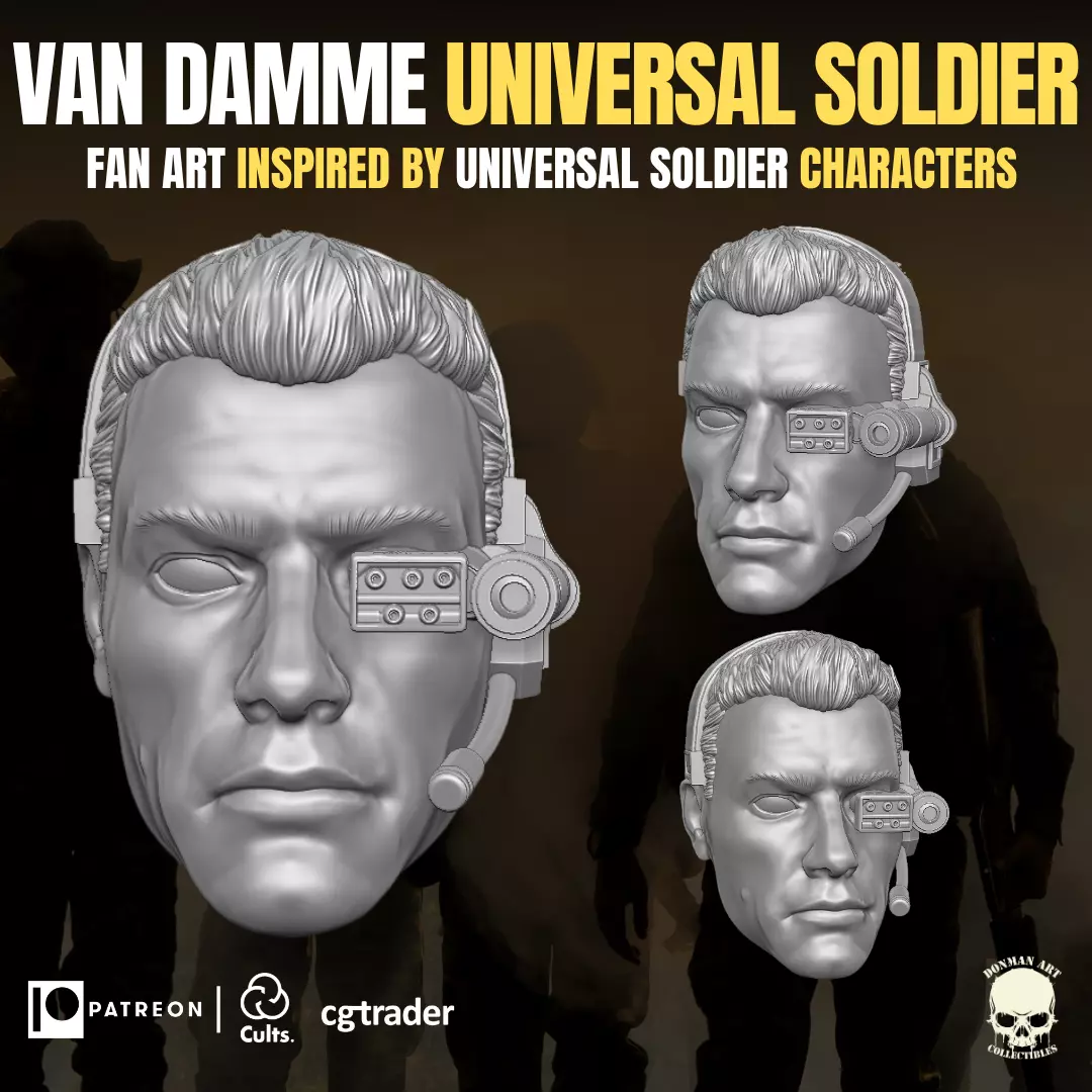 Van Damme Universal Soldier fan Art 3D  Files For Action Figures 3D print model_0